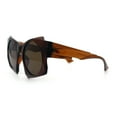 thumbnail image 6 of Retro Square Round Circle Lens Plastic Geometric Mod Sunglasses All Brown, 6 of 8