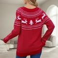 thumbnail image 2 of Women Christmas Outfit Elegant Fair Isle Knit Pullover Sweater for Women Cozy Winter Wear Soft Yarn Comfortable Loose Fit Casual Turtleneck Top Cold Weather Fashion Red S, 2 of 6