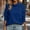 Blue, variant on Warm Winter Women Solid Cowl Neck Button Sweatshirt Long Sleeve Loose Fit Soft Casual Pullover White