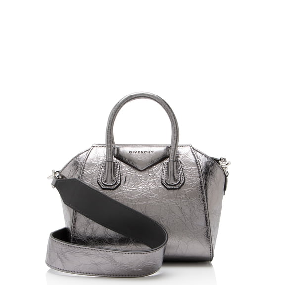 Pre-Owned Givenchy Metallic Laminated Lambskin Antigona Toy Satchel