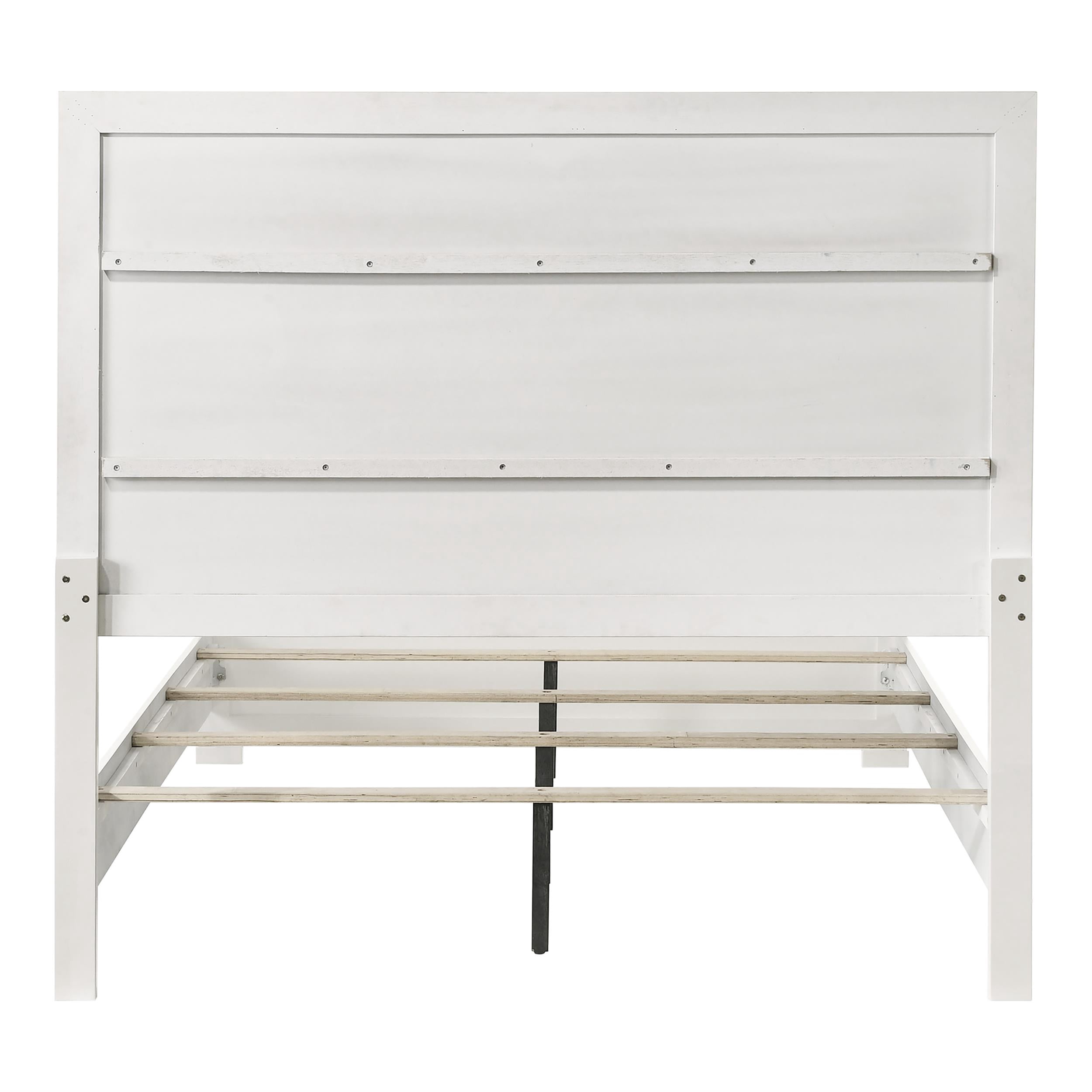 Furniture of America Embud Solid Wood Double Molded King Panel Bed in White