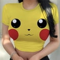 thumbnail image 1 of Camiseta Kawaii Y2k para mujer, Top de Anime, camiseta Sexy de Pokémon, moda Harajuku, ropa de Pikachu, Tops cortos de Pikachu qym unisex, 1 of 2