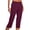 Wine, variant on Woman Pants Wide Leg Straight Baggy Pants Capri Slacks Womens Pants Casual Comfy Pants Women Summer Clothes