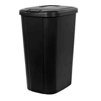 Tall Wicker Trash Basket With Metal Liner - 15.5x25.5 Inch Rattan Garbage Can For 13 Gallon Bags