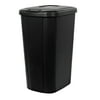 Hefty 13.3-Gallon Trash Can, Touch Lid Trash Can, Black with Decorative Texture