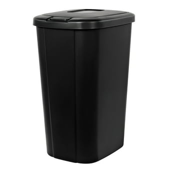 Hefty 13.3 Gallon T Can, Plastic Touch Top Kitchen T Can, Black