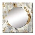 thumbnail image 2 of Designart "Bohemian Energy Gold and Silver Impressions" Boho Feather Gold Large Square Mirror - Square Bedroom Mirror Printed Wall Decor - Traditional Square Printed Wall Mirror Art, 2 of 5