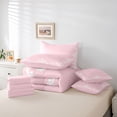 thumbnail image 6 of Feelyou Retro Pink Damask Twin Bedding Sets 7pcs, Boho Flower Women Bedding Comforter Set, 6 of 8