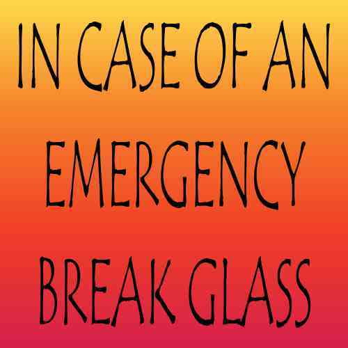 3inX3in In Case Of An Emergency Break Glass Sticker Vinyl Funny