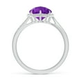 thumbnail image 2 of ANGARA Natural Five-Petal Flower 2 ct Amethyst Twisted Wire Halo Ring in 14K White Gold for Women (Size-8mm) | February Birthstone, Anniversary, Jewelry Gift for Women | Natural Amethyst Ring, 2 of 8