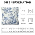 thumbnail image 5 of COMIO  Anemone Flower Decorative Throw Pillow Case Floral Pattern with Bouquet of Blue Flowers Delicate Victorian Design, Couch Bedroom Living Room Cushion Cover, Night Blue, 5 of 5