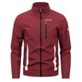 thumbnail image 2 of PNTUTB Men's Fashion Jacket Full Zip Stand Collar Long Sleeve Coat Color Block Casual Comfort Windproof Versatile Outwear with Pockets, 2 of 6