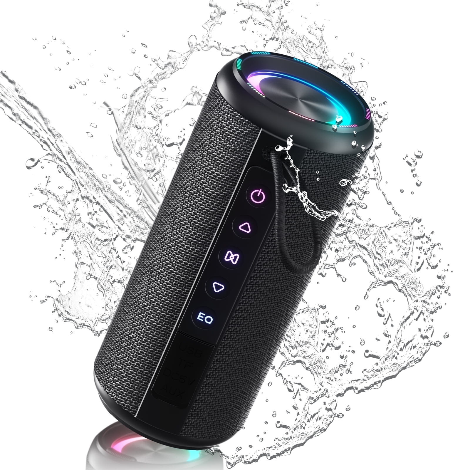 Bluetooth Speakers,30H Playtime,TWS & IPX7 Waterproof,Portable Wireless Speaker V5.4 with 30W Loud Stereo Sound, Outdoor Speaker,Custom EQ, Portable for Camping, Beach, and Backyard,Black