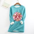 thumbnail image 1 of Jsaierl Chemises Cancer du Sein pour Femmes Hiver Doublé Polaire Chandail Grande Taille Col Rond Manches Longues Raglan Blouses Chaudes Chemises de Sensibilisation, 1 of 4