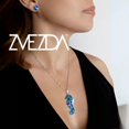 thumbnail image 2 of Juego De Aretes Y Cadena Con Dije Caballito De Mar ZVEZDA Plata Mexicana Ley .925 Azul, 2 of 5