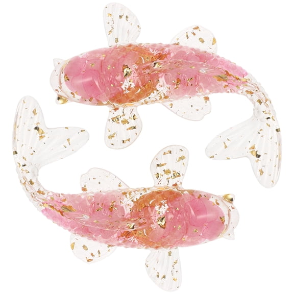 2 Pcs Small Fish Figurine Decor Seashell Decoration for Tank Child Pink
