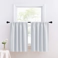thumbnail image 4 of KBOOK 1/2 Panels Tier Curtains Blackout Rod Pocket Short Window Curtains for Kitchen, 52" x 18", White, 4 of 7