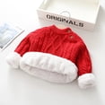 thumbnail image 1 of LNGOOR Baby Boys Girls Sweaters Kid Fleece Thickened Autumn Winter pullover Round Neck Long Sleeves  Wool Clothing Girls Ripped Sweater, 1 of 7