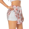 thumbnail image 2 of Disketp Strawberry And Flowers Print Women's Shorts Workout Shorts for Athletic Gym Running Shorts with Phone Pockets X-Large, 2 of 8