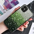 thumbnail image 2 of Bling Glitter Case for Samsung Galaxy S23 Ultra 5G,Sparkle Crystal Rhinestone 3D Homemade Diamond Full Cover Soft Slim Clear Bumper Protective Phone Case-Green, 2 of 5