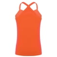 thumbnail image 2 of Miaeowve Kids Girls Sleeveless Spaghetti Straps Tank Tops Gymnastics Yoga Training Athletic Camisole Orange 140, 2 of 5
