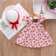 thumbnail image 3 of bebé niña vestido de verano nuevo ropa de los niños pequeño fresco roto flor arco liguero falda enviar sombrero, 3 of 4
