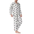 thumbnail image 2 of Logiee Border Collie Dog Print Mens Long Sleeve Pajama Set,Notched Collar Pajamas for Men, Men's Sleepwear,Mens Sleepwear with Pockets & Button Down-Medium, 2 of 7