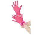 thumbnail image 4 of Guantes cortos de encaje para mujeres INSPIRE CHIC con lazo, guantes de malla con lunares para bodas y fiestas de té, talla única, rosa intenso, 4 of 6