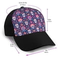 thumbnail image 2 of Naloa leaf flower Skull colorful Adult adjustable Print Baseball Hat, Patchwork curved brim baseball capfor Men and Women, One Size, 2 of 5