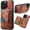 Bohemian, variant on for Samsung Galaxy S26+/S26Plus Cork Wood Phone Case Retro Colorful Flower Floral Printed Back Cover, Multiple Magnetic Folio Flip ID Credit Card Holder Slot, Kickstand Support
