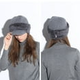 thumbnail image 2 of CRAFTHROU Grey Winter Warm Hat Knitted with Fleece Lining Windproof Tuque for Unisex Style, 2 of 5