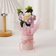 thumbnail image 4 of Ramo de flores de ganchillo, adorno floral de punto hecho a mano, decoración floral de hilo, regalo para el Día de la Madre, cumpleaños y Navidad., 4 of 8