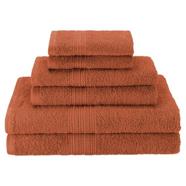 Superior EF-HAND CP Eco-Friendly 100 Percent Ringspun Cotton Hand Towel Set - Copper, 6 Pieces