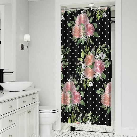 Pioneer Flower Shower Curtain 36x72in ,Bathroom Decorative Shower Curtains Set with 12 Hooks,Modern Waterproof Washable Shower Curtain