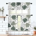 thumbnail image 5 of Green Leaf Curtain for Kitchen Bathroom Elegant Floral Rod Pocket Window Tier Curtains Valance Set 3 Pcs Plant Printed Short Curtains for Bathroom 54 x 18 inches + 27 x 36 inches *2, 5 of 6
