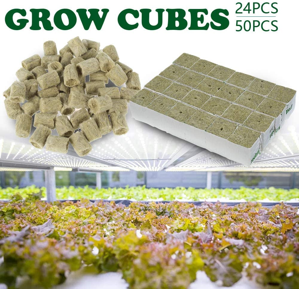 50x Rockwool Cube Hydroponic Grow Media Soilless Cultivation Planting H5E8 