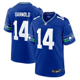 thumbnail image 1 of Seattle Seahawks Sam Darnold #14 Men's Royal Throwback 2025 NFL Game T-shirts, 1 of 2