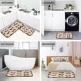 thumbnail image 4 of 2-Piece Kitchen Rugs Set Non-Slip Mats Carpet Floor for Kitchen, Bathroom (19.7"x27.6" & 19.7"x47.2") Cute Brown Bow, 4 of 7