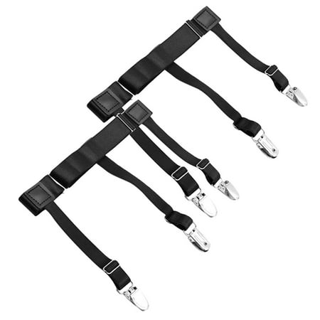 

Kesenlong shirt stays 2pcs Shirt Garters Non Clip Elastic Shirt Stays Garters Adjustable Shirt Suspenders Belt Keepers Holder Leg Harness For Men