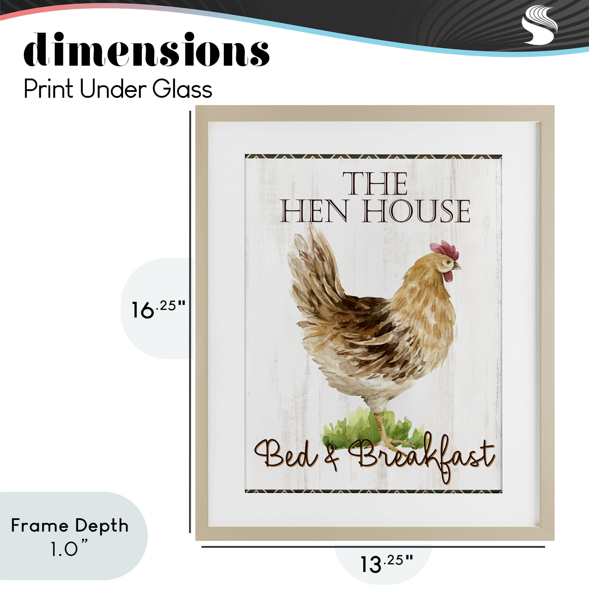 Stupell Industries Hen House Bed and Breakfast Birch Framed Print Under Glass, design by Anne Bailey