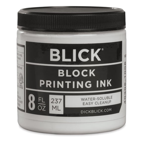 Blick Water-Soluble Block Printing Ink - White, 8 oz Jar
