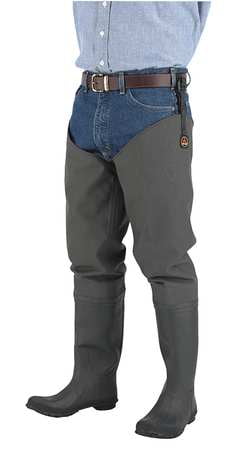 Proline Size 12 Plain Toe Hip Waders, Men's, Dark Green, 71101 12 by Proline