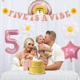 thumbnail image 2 of Groovy 5th Birthday Party Decorations Five KKS1&nbsp;Is A Vibe Banner Daisy Rainbow Balloons for Five Birthday Decorations Girl, 2 of 3