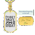 thumbnail image 3 of Talking To Jesus Today Stainless Steel or 18k Gold Premium Swivel Dog Tag Keychain, 3 of 8