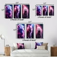 thumbnail image 4 of Designart "Pink Lightning Wild Tiger Portrait II" Animals Lion Framed Wall Art Set Of 3 - Purple Lion Frame Gallery Set For Office Decor, 4 of 6