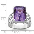 thumbnail image 2 of 925 Sterling Silver Polished Octagonal Amethyst Ring Size 7 Ring for Women - 6.75 cwt, 2 of 2