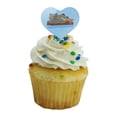 thumbnail image 5 of Catfish Mercat Cat Mermaid Sitting On Log Heart Love Cupcake Picks Toppers Decoration Set of 6, 5 of 6