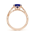 thumbnail image 2 of ANGARA Lab Grown 3.3 Ct Blue Sapphire Floral Engagement Ring for Women in 14K Rose Gold (Size-10x8mm) | September Birthstone, Anniversary, Jewelry Gift for Women | Lab-Grown Blue Sapphire Ring, 2 of 8