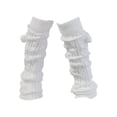 thumbnail image 1 of 1 Pair Thickened Warm Elastic Leg Warm Socks Japanese Style Sweet Girl Ribbed Knitted Boot Cuffs for Daily Wear, 1 of 9