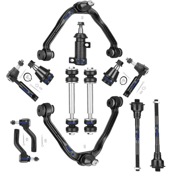 13pc Front Suspension Kit for Chevy Avalanche 99-06/ Suburban 00-06/ Silverado 1500 00-06/ Tahoe 99-06/Sierra 00-06/Yukon 02-06/Cadillac Escalade Control Arms w/Ball Joints Tie Rods